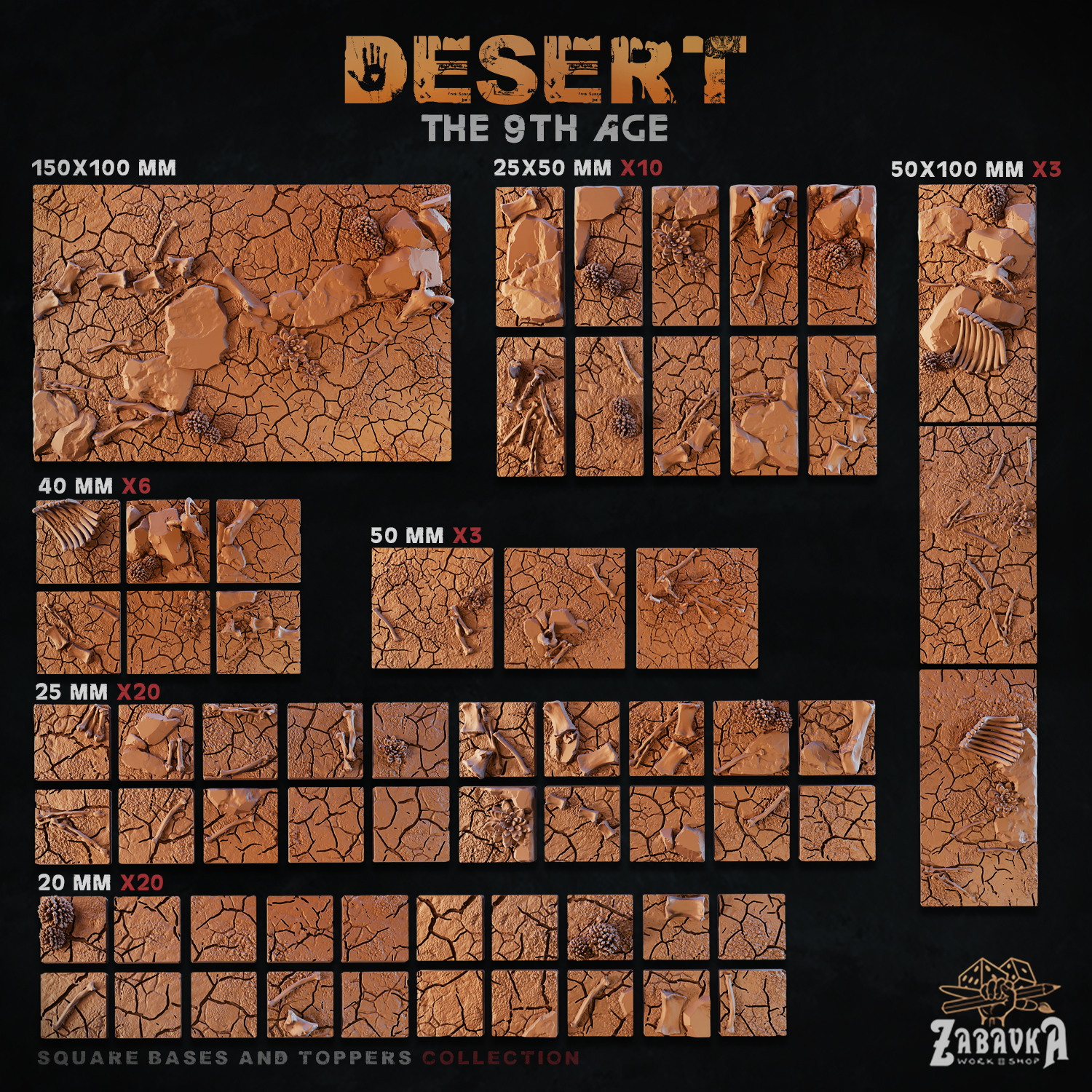 Desert [Square] - Bases and Toppers (The 9th Age)